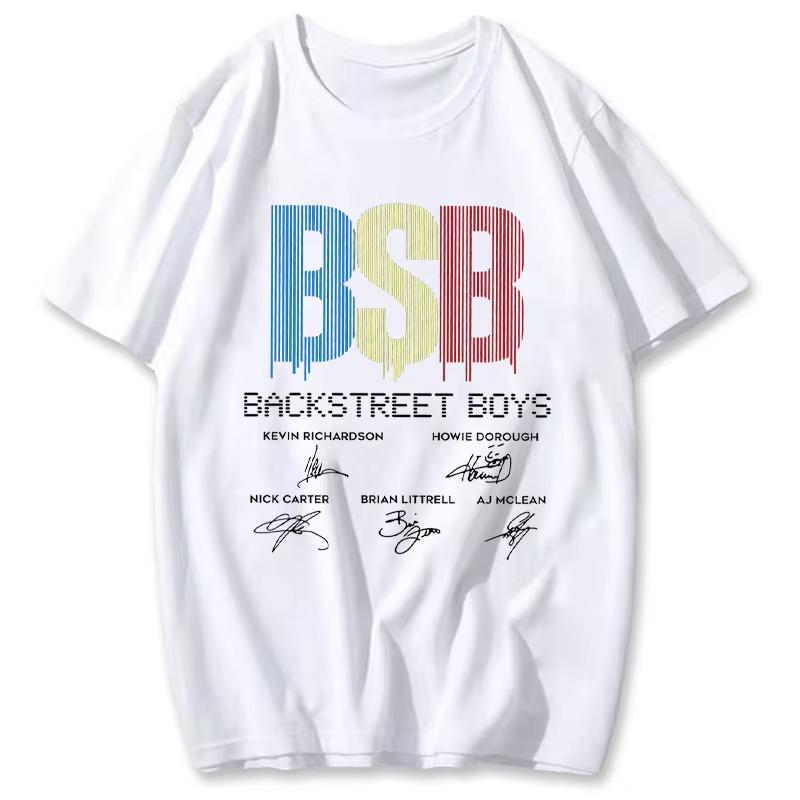 Backstreet Boys Tour American Boy Band Bsb Fan Tshirt Gift Unique Portrait Printed Tops Unisex Unisex Cotton Nostalgia Classics Tees