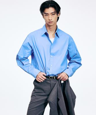 Tienjiti Comfort Cotton Shirt (Blue) Tnsh6E100B2
