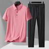 Men's Ice Silk Cooling Polo Shirt & Shorts Set