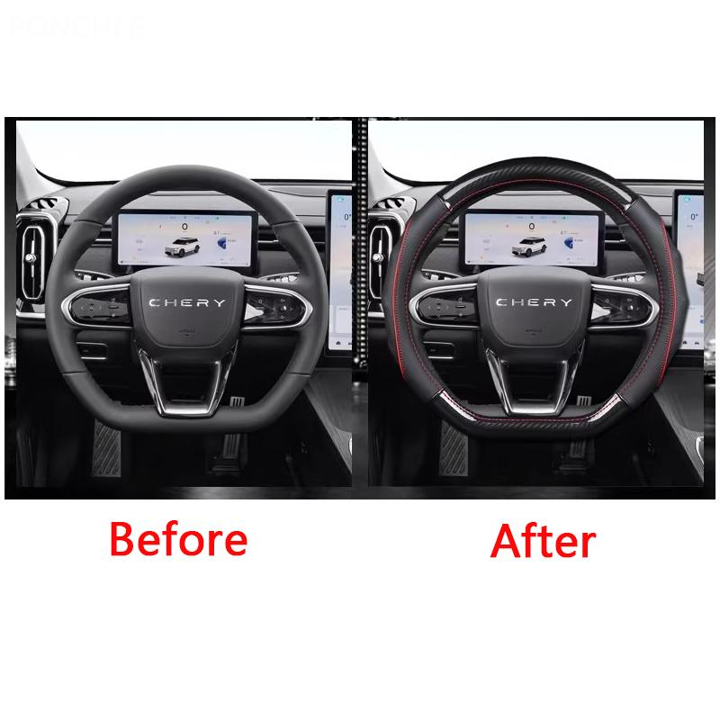 For Chery Jaecoo J7 2023-2025 Steering Wheel Cover All-season Breathable Personality Automobile Modification Supplies