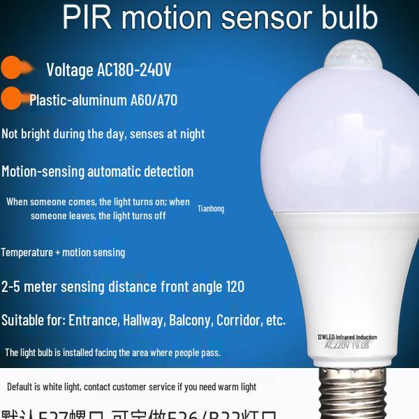 Voice-Activated Motion Sensor Light Bulb for Stairs and Hallways