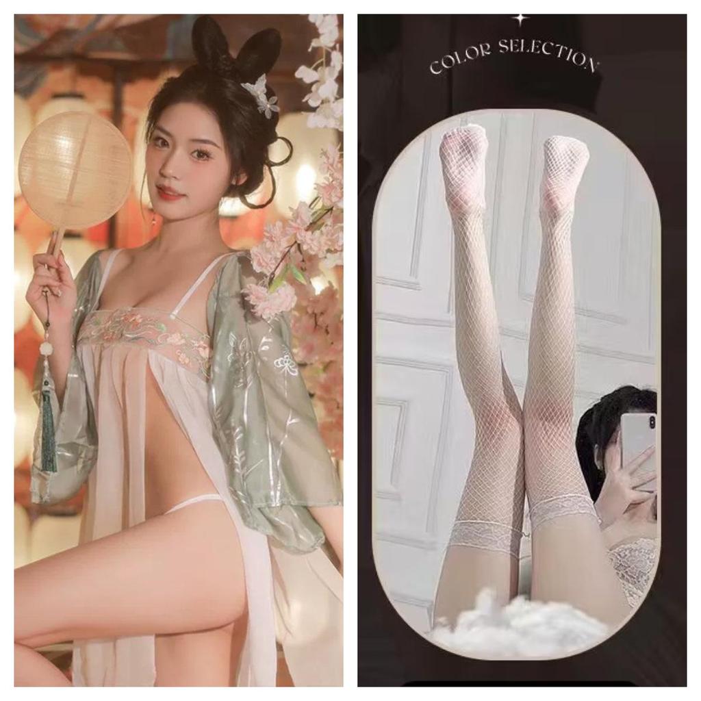 Seductive See-Through Hanfu Lingerie Set - Jade Ring Flirtation Charm 1285