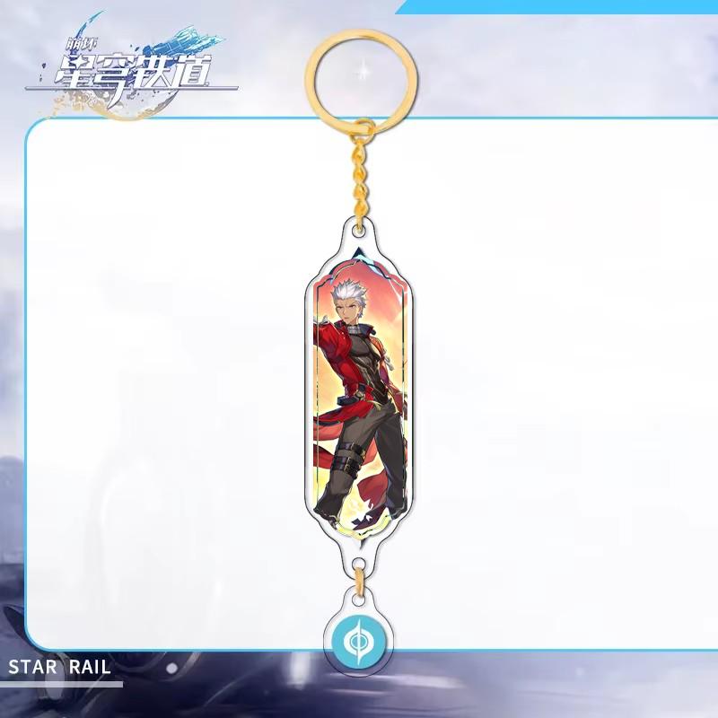 Game Honkai: Star Rail Acrylic Keychain Long Strip Pendant Figure Castorice Cipher Hyacine Mydei Anaxa Accessories Ornament