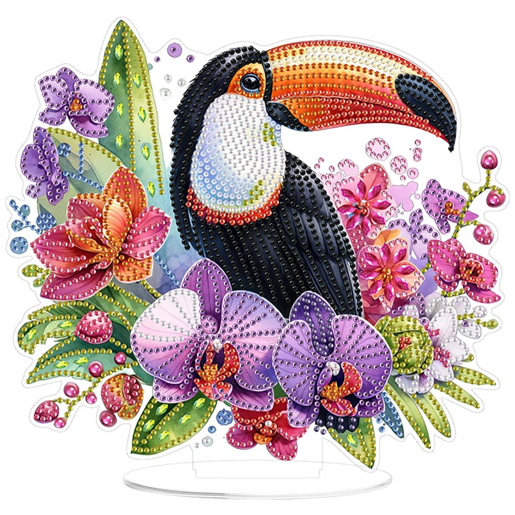 2D Flat DIY Animal Girl Acrylic 5D DIY Diamond Art Tabletop Decorations Special Shaped for Adults Home Office Decor Crafts Gift