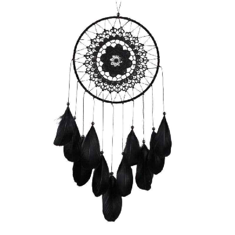 

Feather Plush Dreamcatcher Originality Handmade Pendant Decorated Colors Four чёрный