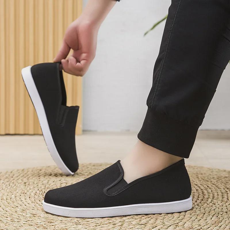 New Style Old Beijing Men's Cloth Shoes - Breathable, Thick Bottom, Casual Slip-On for Middle-Aged and Elderly