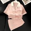 Wind Pajamas Girls Short-Sleeved Shorts Feel Cold Silk Cool High-Value Casual Loungewear Real Shot
