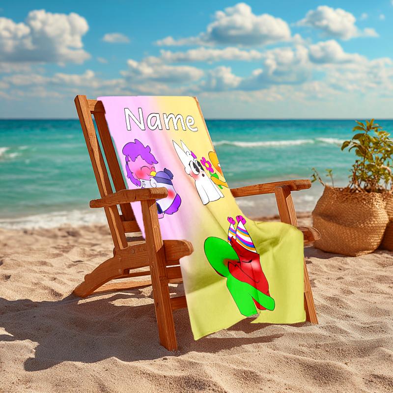 Personalized customized proof beach towel with Garten Of Banban pattern - soft, absorbent,quick-drying,perfect swimming,camping&bathing