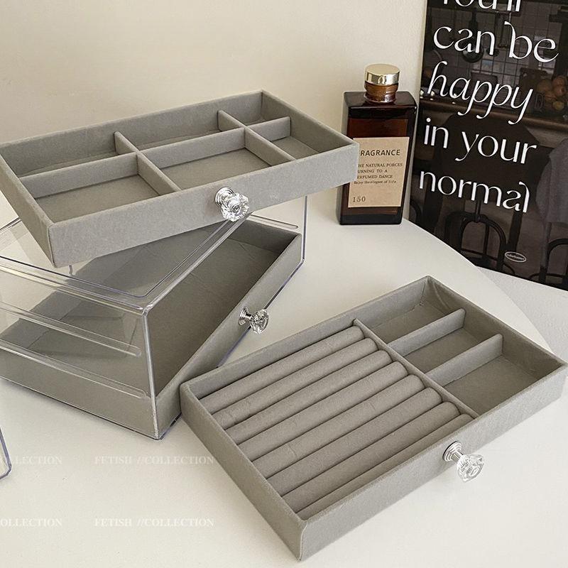 Jewelry Storage Box, Anti-oxidation Earrings, Stud Earrings, Necklace, Flannel Acrylic, High-end Exquisite Jewelry Box Artifact