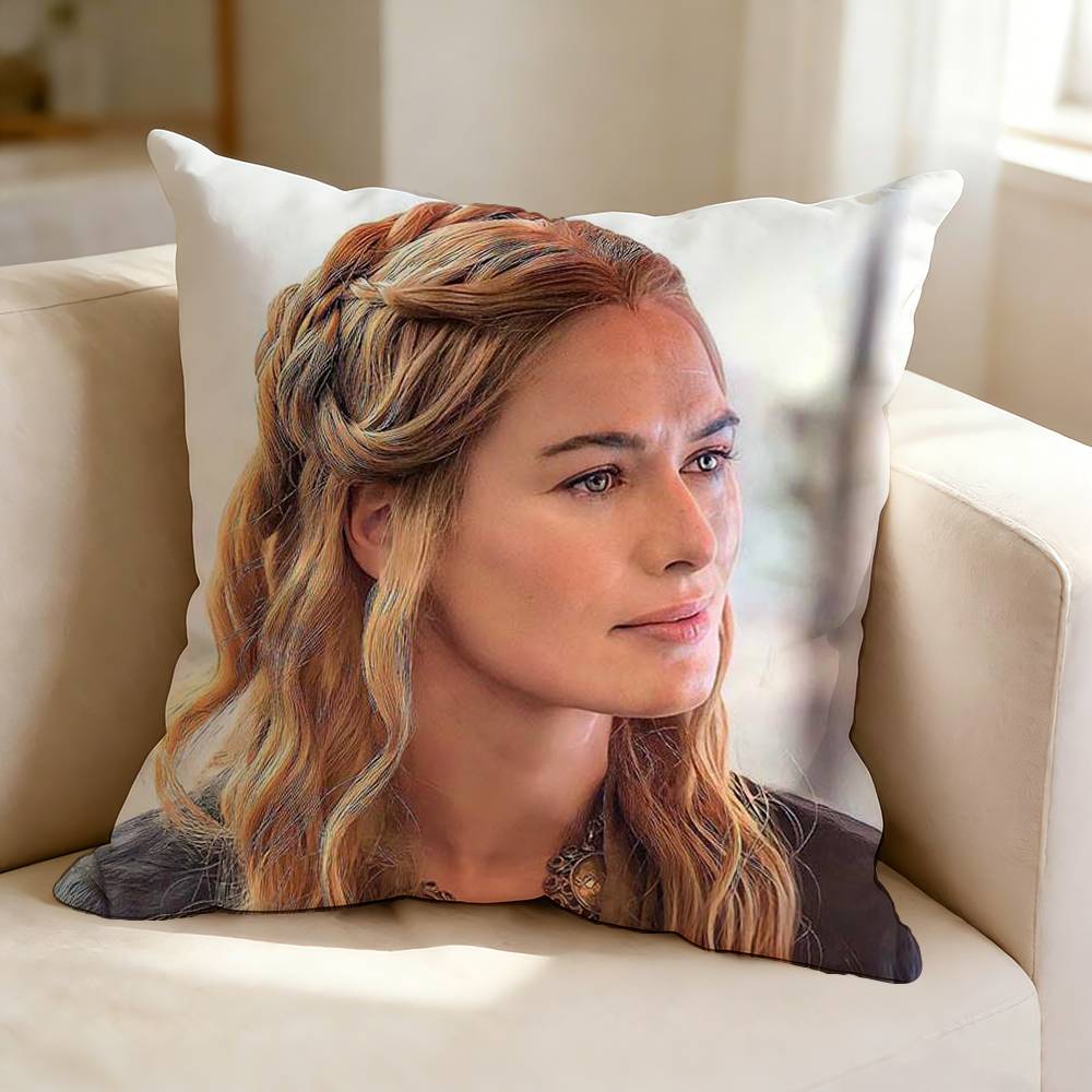 Film and Television Actress LLena HHeadey  Square DoubleSided printed Pillow Case Bedroom Bedside Pillow Sofa Cushion Cover