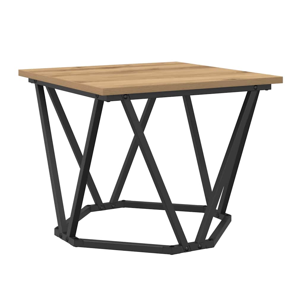 Coffee Table Set 3 Pcs Artisan Oak Engineered Wood and Steel