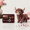 Progetto Artistico con Perline Mucca delle Highlands Kit, Artigianato Fai da Te Mitico Animale Decorativo 3D con Perline, per Adulti Adolescenti Kit Regalo Fatto a Mano Ornamento