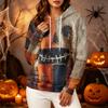 Women's Long Sleeve Halloween Printed Hoodie for Festive Party Wear