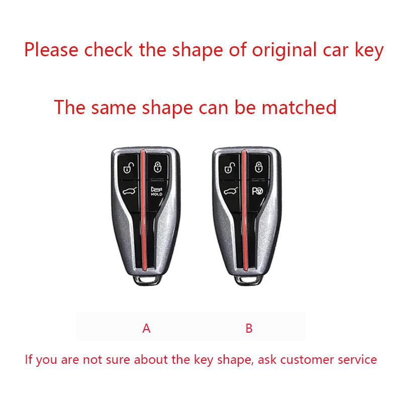 New Fashion Auto Key Fob Cover Case Fit For Hongqi Hs5 H5 H9 Series Hs7 H7 Series L5 Hs3 L9 Series Zinc Alloy Tpu Stone Pattern Protector Key Ring
