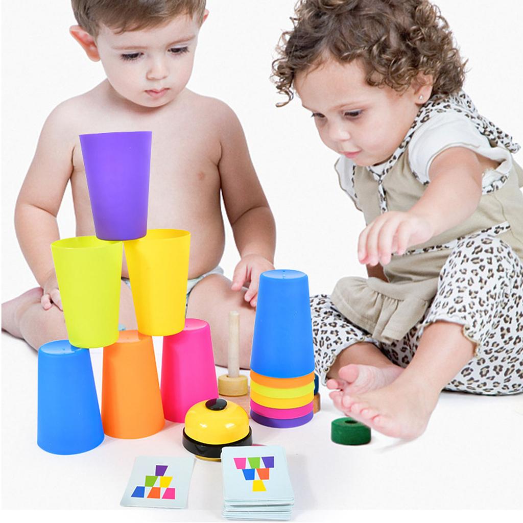 Stacking Cup Set Interactive Early Education Skill Development Durable Stacking Cups Toy for Boys