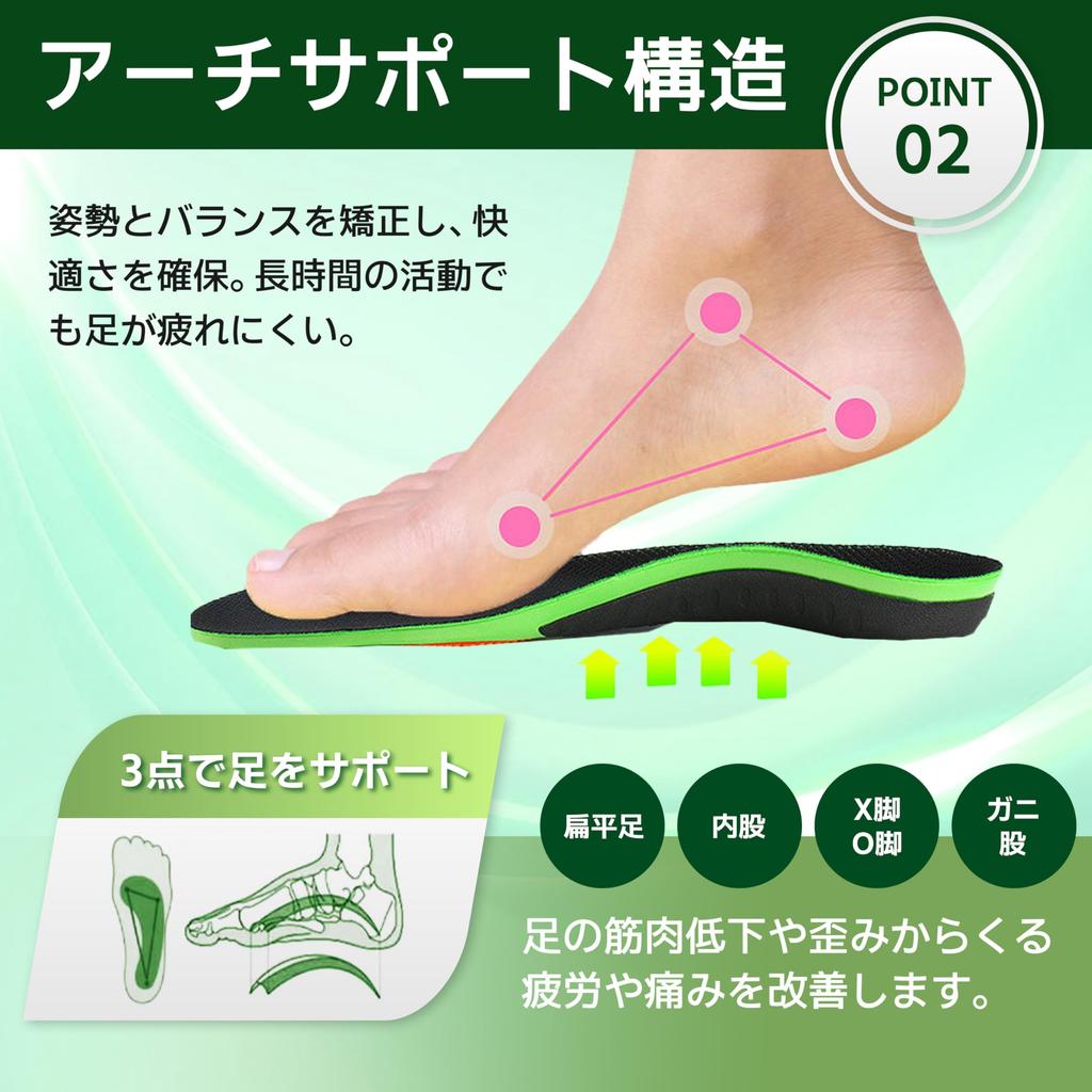 JIFANPAUL Insole, Insole, Men's, Women's, Arch Support, Arch, Shock Absorption,