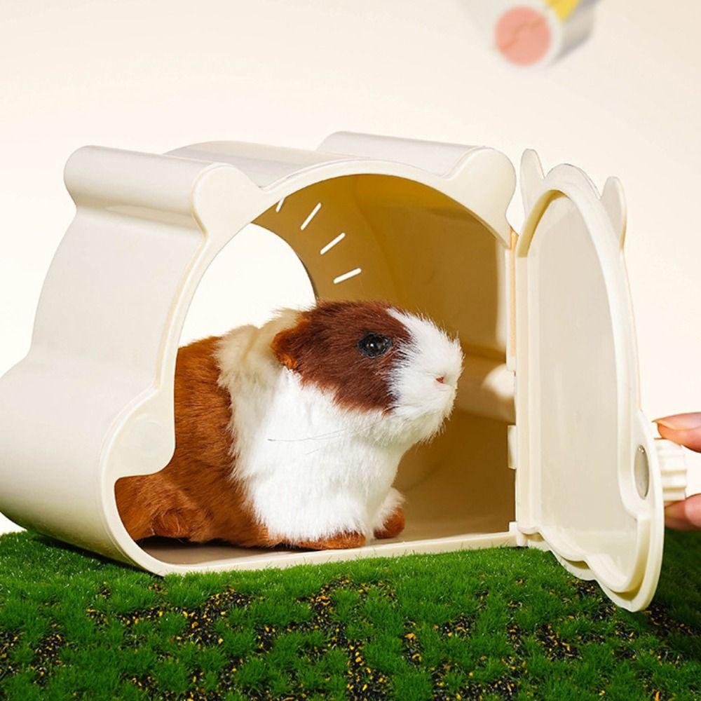 Cartoon Hamster Hideout House Magnetic Door Viewing Window Small PetSleeping Nest Washable Hamster Hide Cave for Hamster Cage