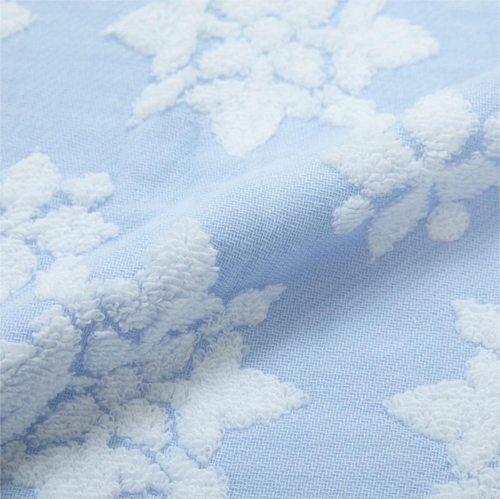 Nishikawa Face Imabari Gauze Made In TT21121000 Towel, 34x80cm, 100% Cotton, Imabari-Made, "Happy Gardenia," Blue, Japan,