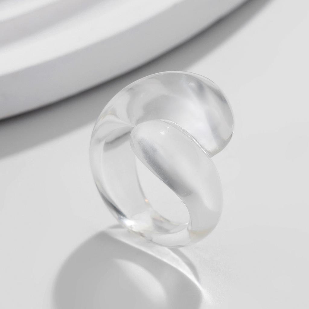 Jewelry Design Color Transparent Water Drop Hug Ring, Simple Wind Geometric Ring