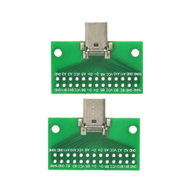1Pcs Type C 24P 2.54Mm Connector Socket Type-C Male To Female Usb 3.1 Test Pcb Board Adapter For Data Line Wire Cable Transfer