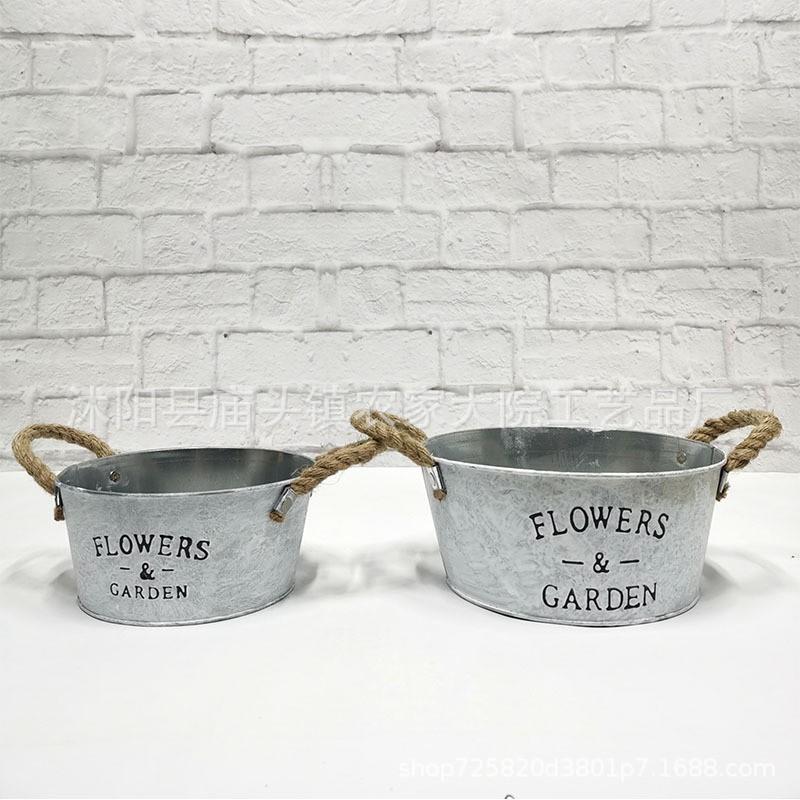 Handmade Iron Planter Succulents Pothos Rustic Garden Pot Wall Hanging Or Desktop Decor Balcony Home Office
