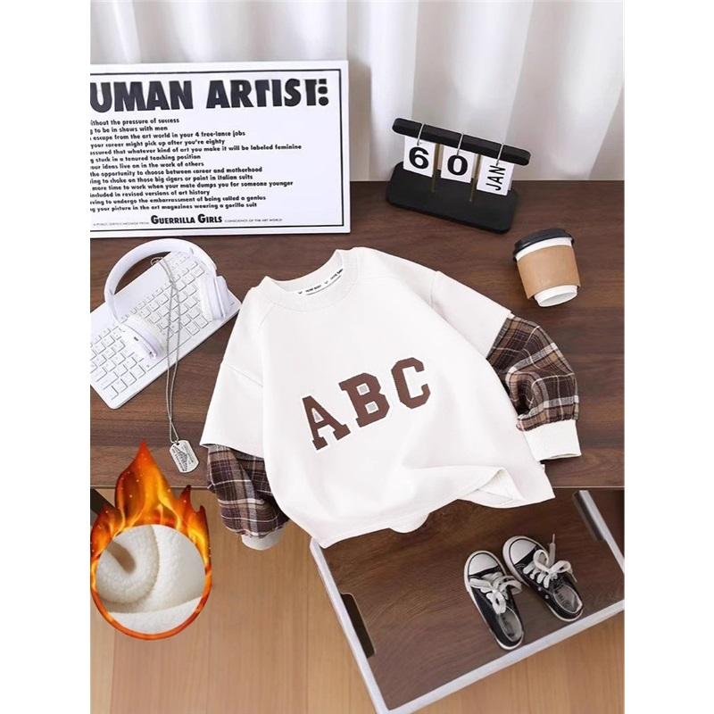 

Детские свитера Весенне-осенние модели для мальчиков и девочек Верхняя одежда Спортивная одежда Плюс вельвет 90cm белый