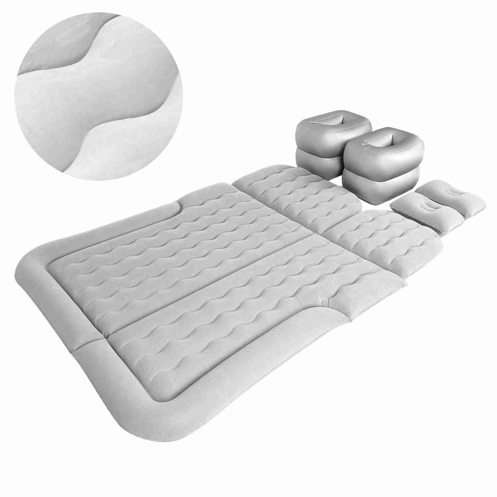 Car Air Mattress Vehicle Inflatable Thickened Travel Bed Sleeping Pad Camping AccessoryGray