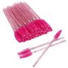 50pcs Nylon Makeup Brush Mascara Wands Eyelash Eyebrow Disposable Portable BrushRose Red