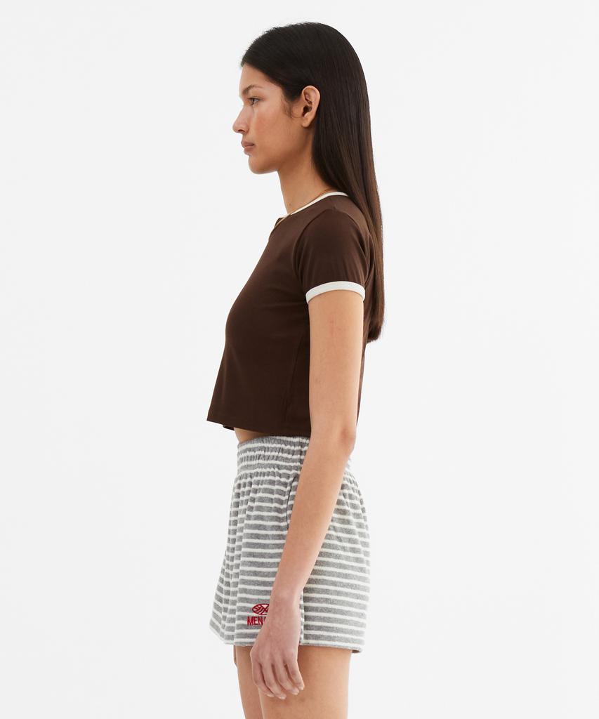 Minasu Mns Span Crop T Shirt_Brown
