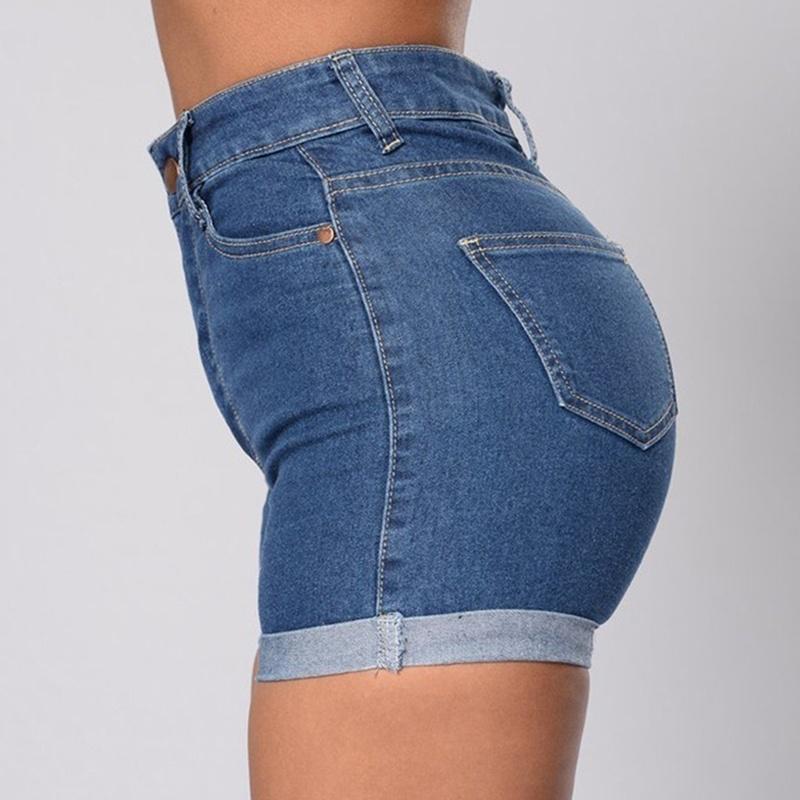 Women Fashion High Waist Denim Shorts Rolled Sexy Light Blue Package Hips Shorts Buy At A Low Prices On Joom E Commerce Platform