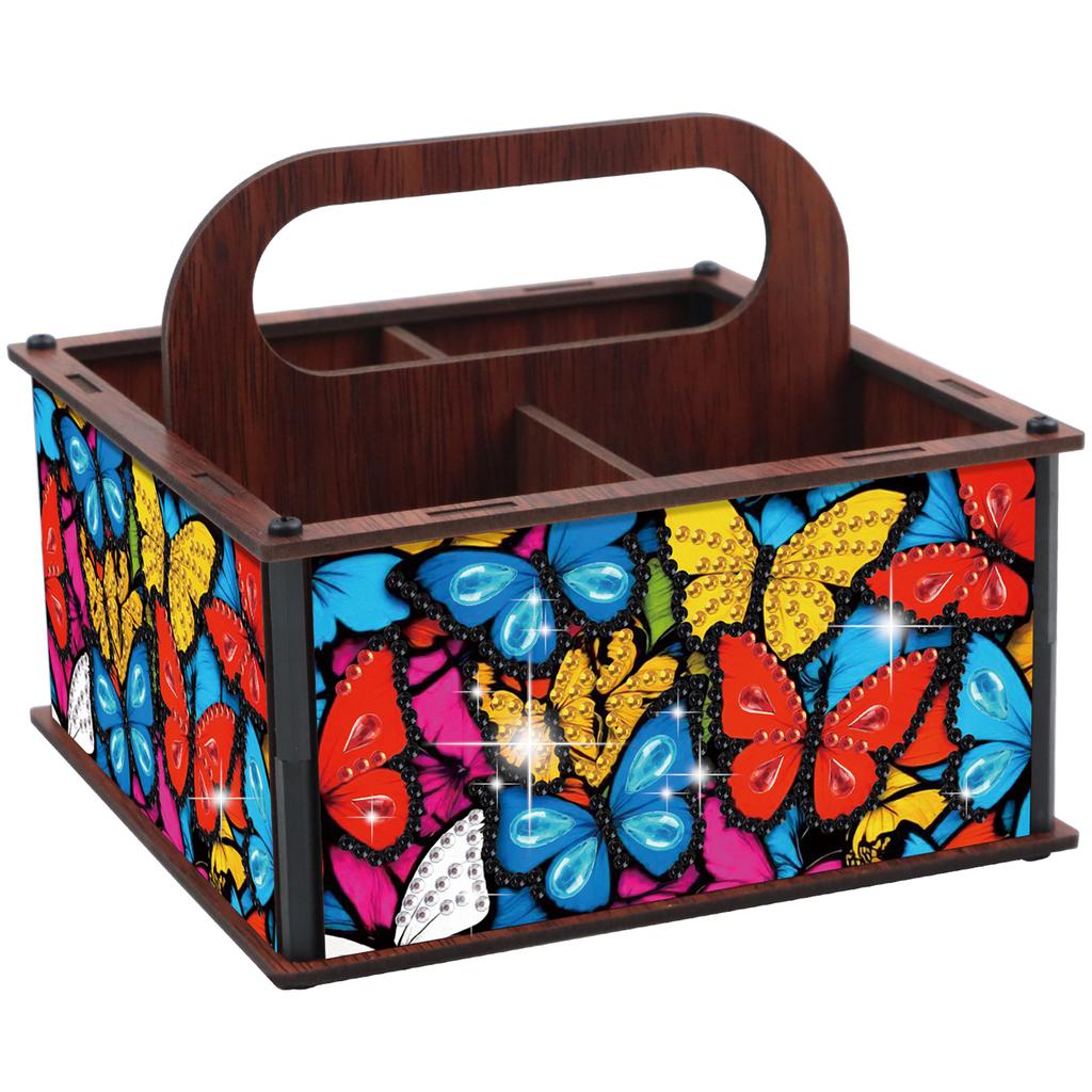DIY Wooden Diamond Painting Kits Organizer Box Makeup Brush Organizer Home Dining Living Room Tabletop Art Decoration