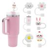 5/6Pcs Pink Straw Tip Covers Cute Dustproof Plug Creative Spill Proof Stopper Set