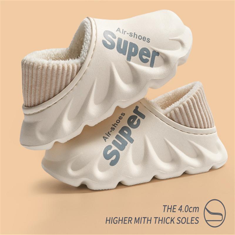 Fashion Litfun Winter Warm Cotton Slippers Indoor And Outdoor Waterproof Walking Shoes Fluffy Non-Slip Sandals For Women Men Slippers