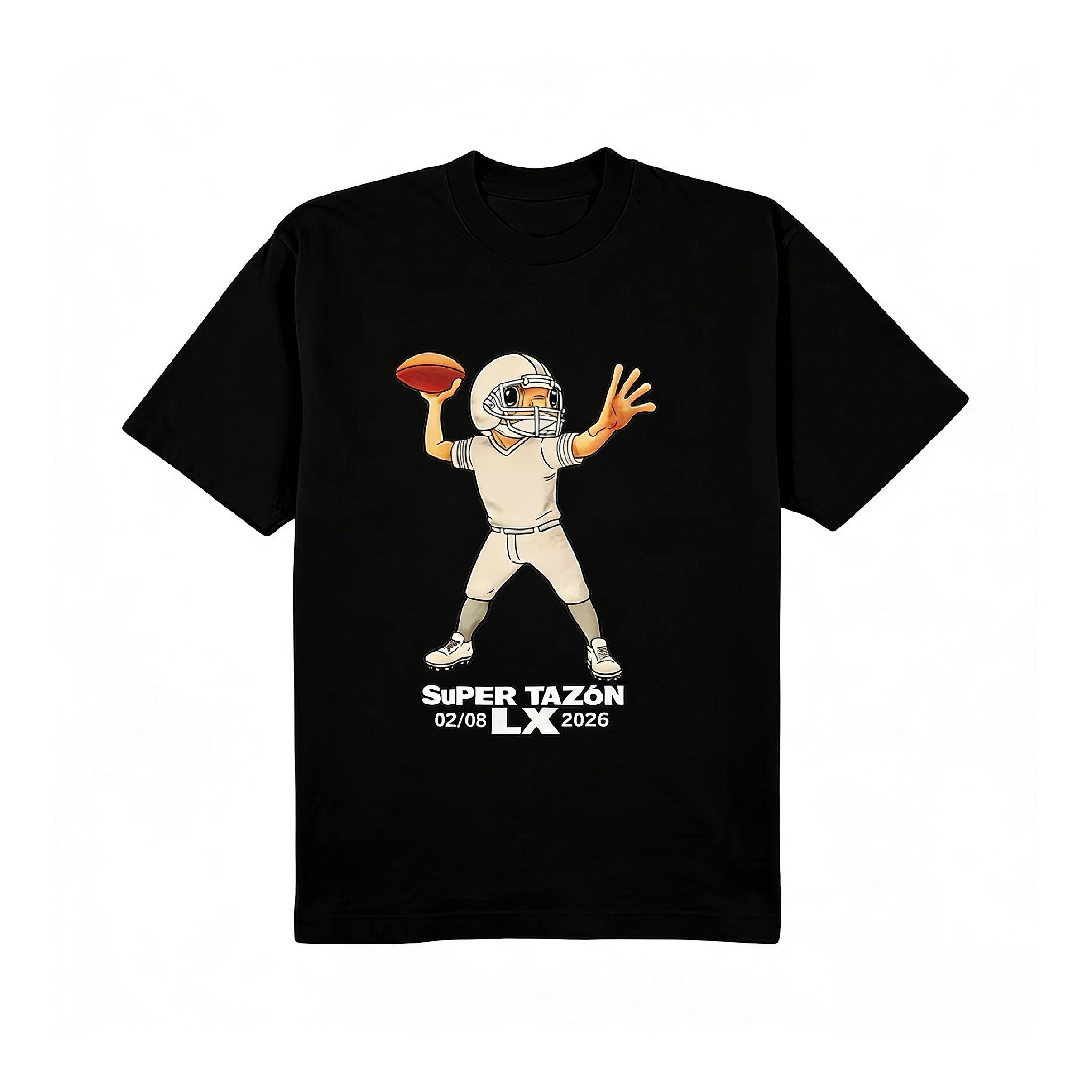 

Bad Bunny X Super Tazón Printed Cotton T-shirt Summer Men s and Women s Clothing Fashion Casual Oversized T-shirt Fan Gift S