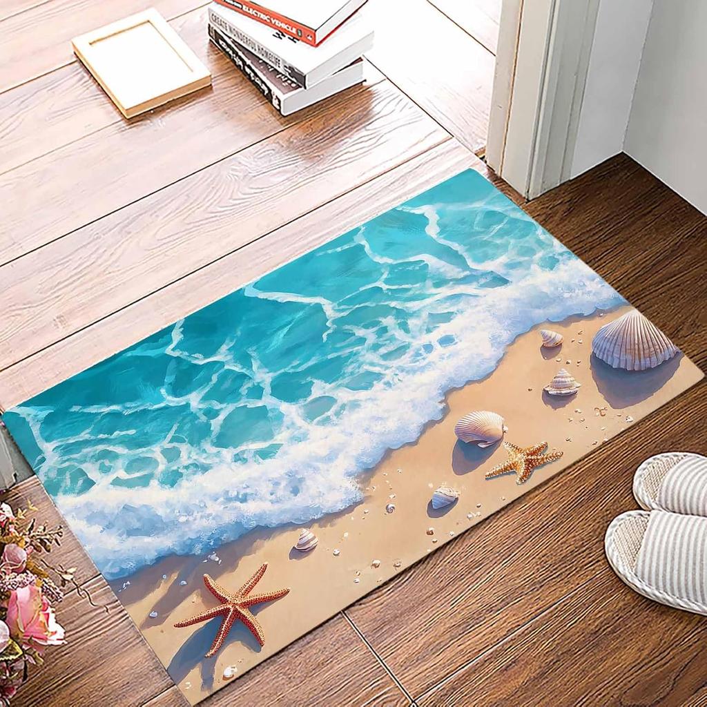 Spiaggia Oceanica Stella Marina Conchiglia Benvenuto Ingresso Zerbino Decorazioni per la Casa Corridoio Cucina Balcone Tappeti Camera da Letto Tappetino Antiscivolo Pavimento Decorazione
