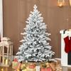 Artificial Christmas tree with snow flocking, 150 cm, Christmas tree with 768 branches, foldable metal stand, green