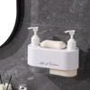 Double Head Liquid Soap Dispenser with Detachable Dish Shampoo Body Hand Wash Shower Gel Container
