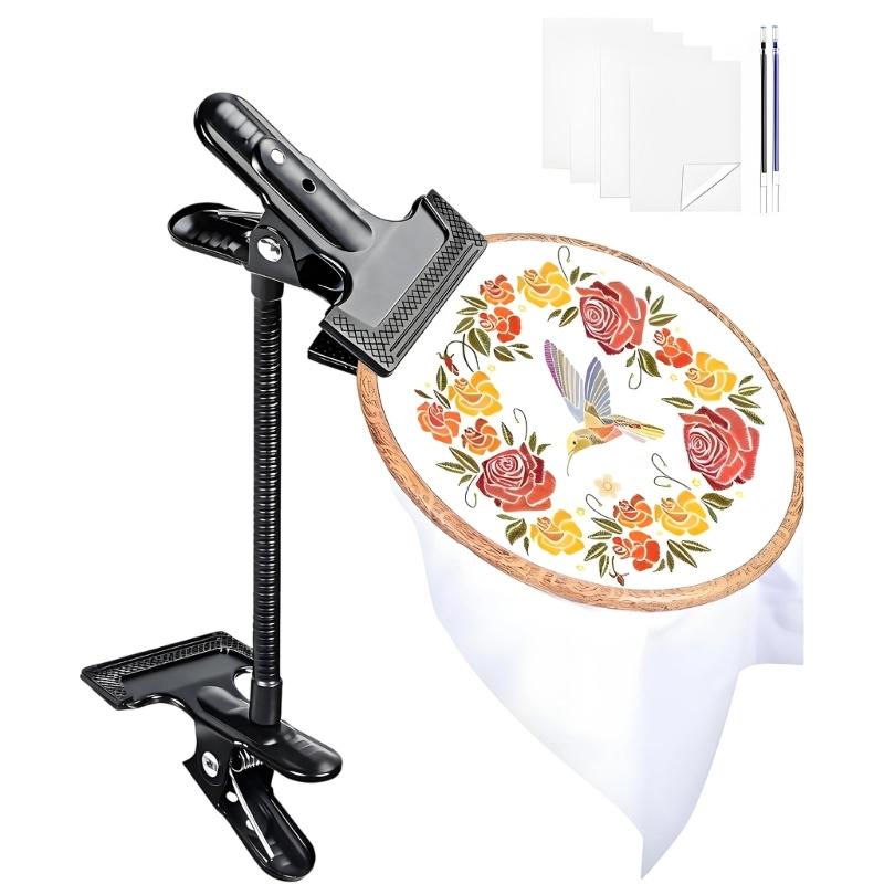 Adjustable 360 Degree Rotating Embroidery Stand With Sturdy Metal Frame And Foldable Designs For Easy Storage