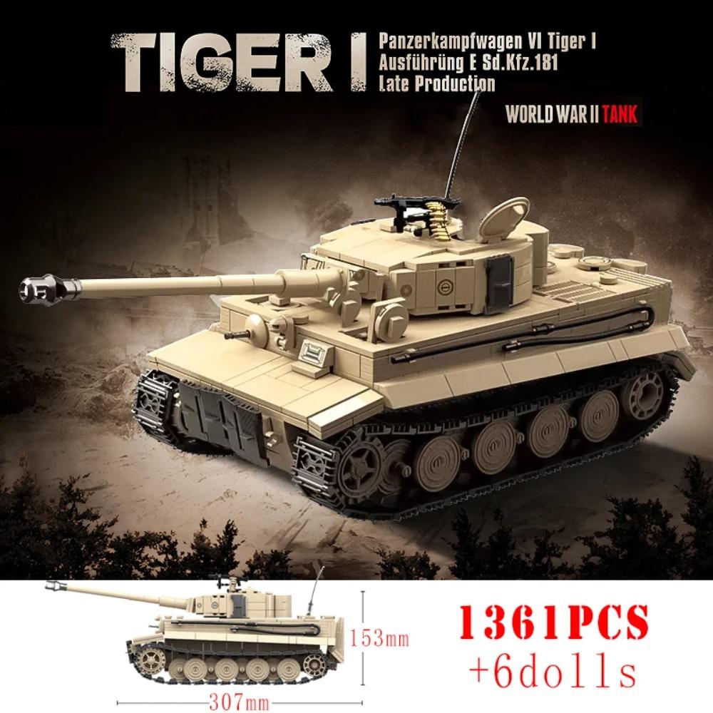 Militär WW2 Deutscher Panther Mittlerer Panzer Bausteine Weltkrieg Armee Soldat Tiger I Schwere Panzer Steine Kinder Kinderspielzeug Gif