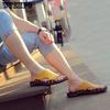 Men's Leather Slippers Artificial Soft Leather Flat Sole Patchwork Color Casual Comfort Simple Summer New Fashion