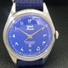 HAND-WINDING VINTAGE HMT JANATA INDIAN MENS ARABIC BLUE DIAL WATCH a703039-1 R212-a703039