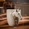 Ceramic Coffee Cup Creative Relief Handle Horse Camel Personality Tea Cup Water Cup High Quality Light Luxury Kitchen CupUtensil