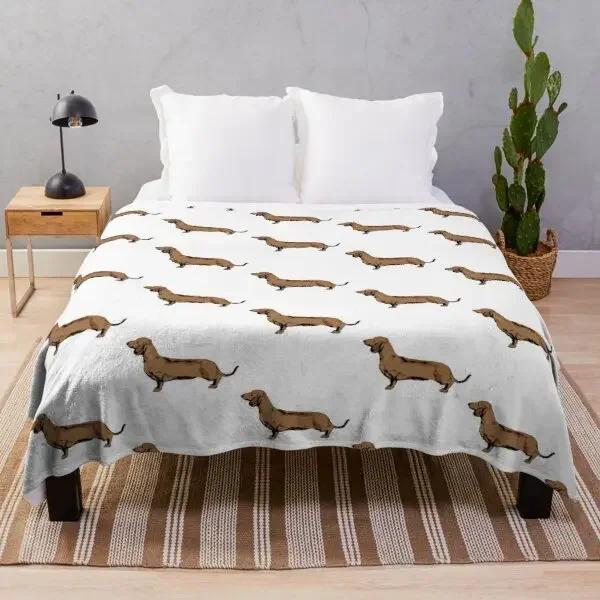 Dachshund Dog Blanket Fleece Spring/Autumn Wiener Sausage Dog Lightweight Throw Blankets for Sofa Car Bed King Queen Size