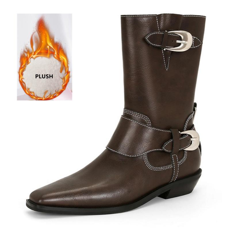 Fashion Winter Cool Girl Short Boots 2025 New Designer Western Cowboy Mid Heels Women Boots Retro Casual Versatile Punk Women Boots