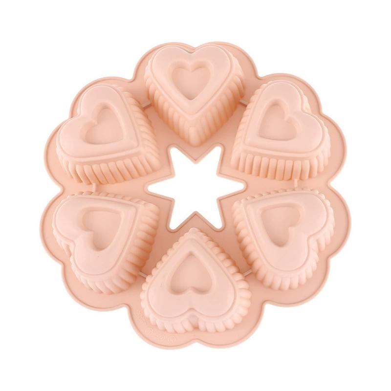 Nonstick Silicone Heart-Shaped Cake Mold Oven Safe Heat Resistant Puddings Mould Reusable Cupcakes Chocolates Baking Mold