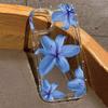 Elegant Blue Lily Pattern TPU Phone Case For iPhone 16 14 Pro Max 13 12 11 Pro Max 14 15 Plus XS XR X 16E 7 8 Plus Back Cover