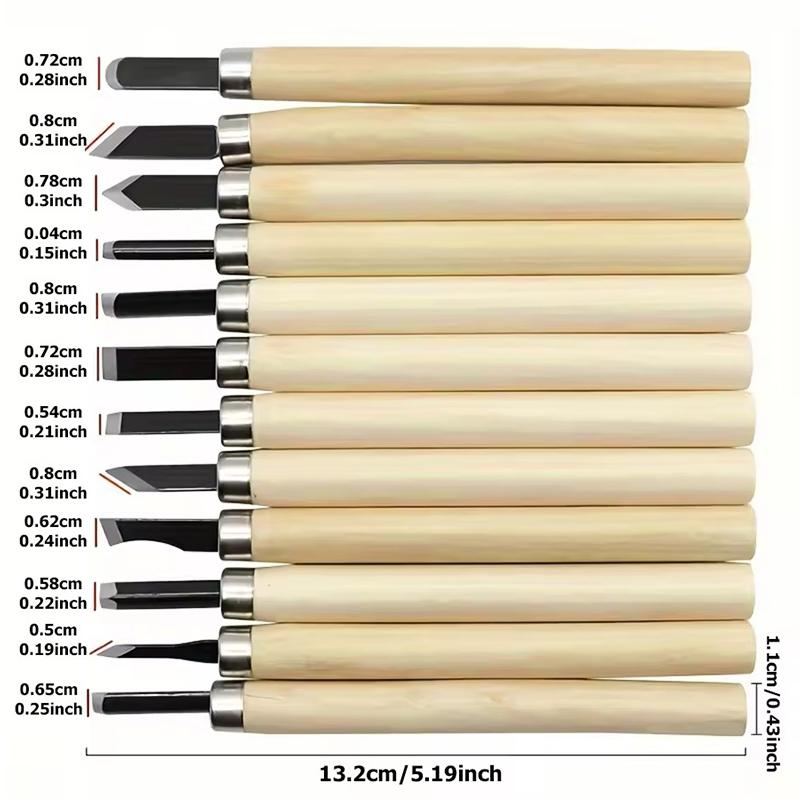 6/8/12PCS Wooden Carving Knife Manganese Steel Woodworking Engraving Tools Wood Carving Rubber-stamps Handmade Chiseling Kit ZYF