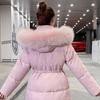 IELGY Mit Baumwolle gefütterte Jacke. Mittellange Damen-Jacke im koreanischen Stil. Schlanke wattierte Daunenjacke. Gepolsterte Jacke