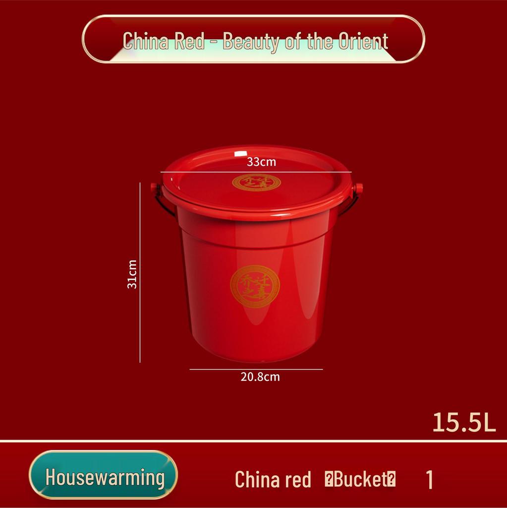 Red Wedding & Housewarming Joy Buckets - Large Plastic Pair in Vibrant Red