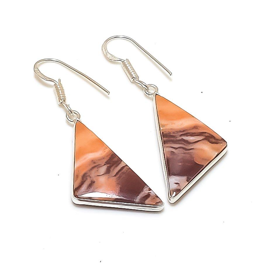 Natural Cappuccino Jasper 925 Sterling Silver Jewelry Earring 1.85  AE-12052